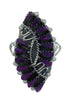 Magenta Turquoise And Genuine Sterling Silver Needlepoint Southwest Ring Size 6 YX66871