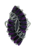 Magenta Turquoise And Genuine Sterling Silver Needlepoint Southwestern Ring Size 6-1/2 YX66874