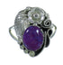 Southwest Magenta Turquoise And Sterling Silver Flower Ring Size 7-3/4 YX66903