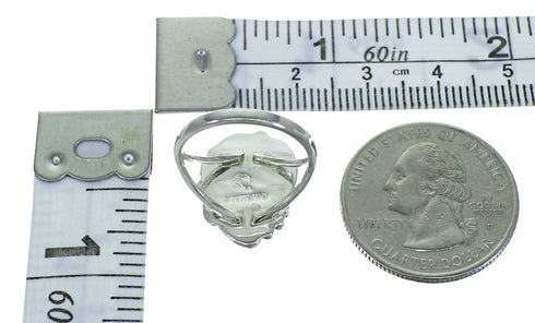 Genuine Sterling Silver And Magenta Turquoise Southwest Flower Ring Size 5-1/2 YX66893