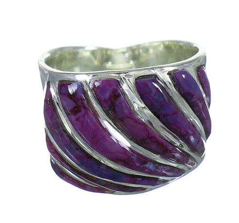 Southwestern Magenta Turquoise Silver Ring Size 7-3/4 YX66920