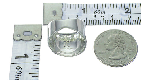 Southwestern Magenta Turquoise Silver Ring Size 7-3/4 YX66920