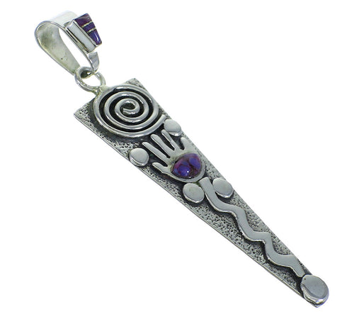 Southwest Magenta Turquoise And Sterling Silver Hand Pendant WX66740