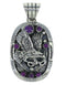 Southwest Eagle Magenta Turquoise And Sterling Silver Pendant WX66742