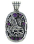 Southwest Eagle Magenta Turquoise And Sterling Silver Pendant WX66742