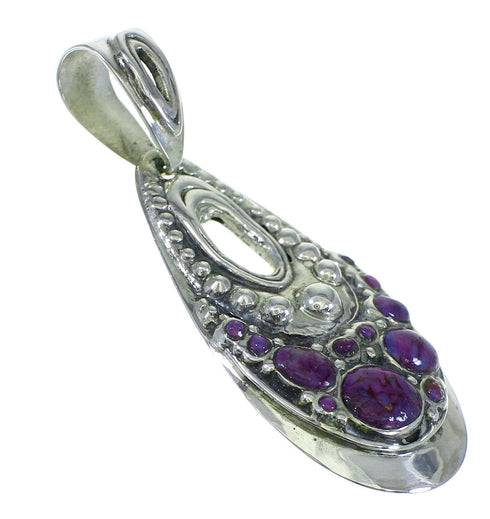 Sterling Silver And Magenta Turquoise Southwest Pendant WX66756