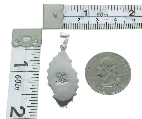 Sterling Silver And Magenta Turquoise Southwestern Needlepoint Pendant WX66762