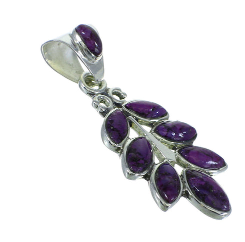Southwest Sterling Silver And Magenta Turquoise Pendant WX66768