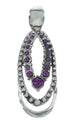 Magenta Turquoise And Genuine Sterling Silver Southwest Pendant WX66796