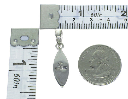 Silver Magenta Turquoise Water Wave Needlepoint Southwest Pendant WX66840