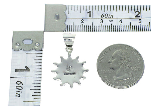 Sterling Silver Magenta Turquoise Needlepoint Southwest Pendant WX66843