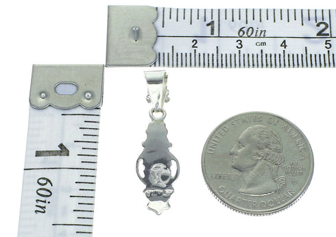 Southwest Magenta Turquoise And Sterling Silver Flower Slide Pendant WX66854