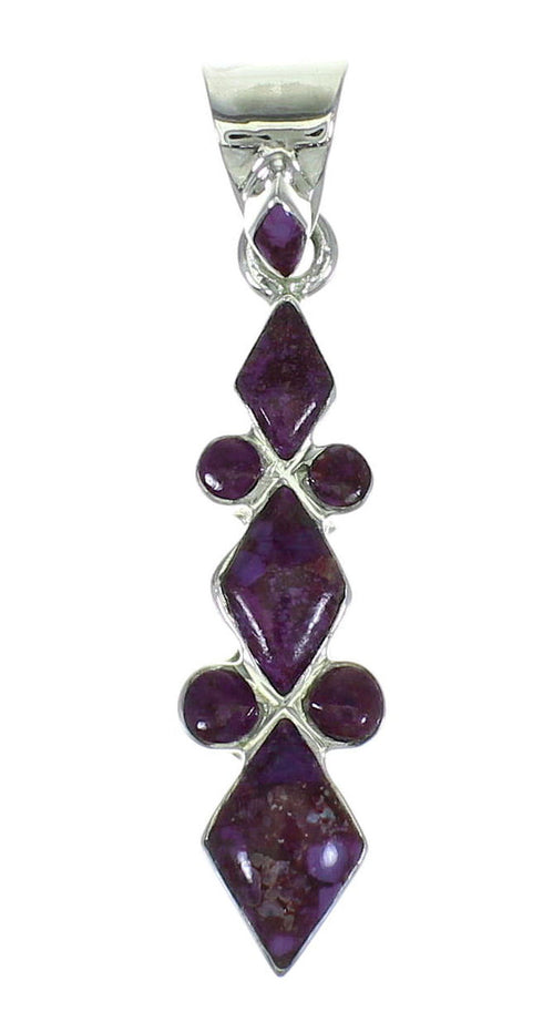 Sterling Silver And Magenta Turquoise Southwest Slide Pendant WX66855