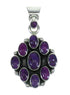 Sterling Silver And Magenta Turquoise Southwestern Slide Pendant WX66856