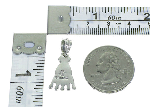 Southwest Silver Magenta Turquoise Water Wave Needlepoint Pendant WX66857