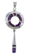 Sterling Silver Magenta Turquoise And Opal Southwest Pendant YX67631