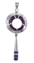 Sterling Silver Magenta Turquoise And Opal Southwest Pendant YX67631