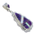Genuine Sterling Silver Magenta Turquoise And Opal Southwestern Pendant YX67634