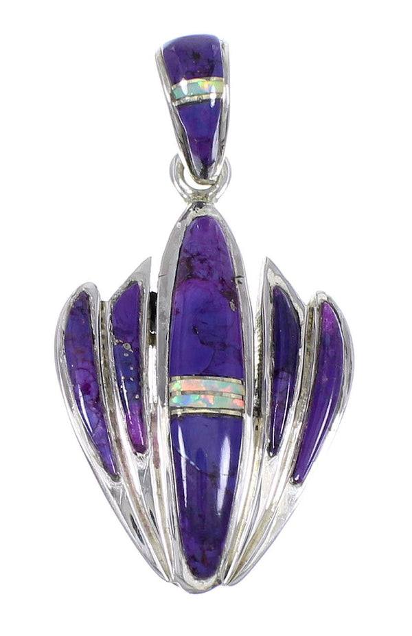 Sterling Silver Opal And Magenta Turquoise Southwest Pendant YX67639