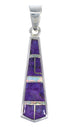 Genuine Sterling Silver Opal And Magenta Turquoise Southwestern Pendant YX67644
