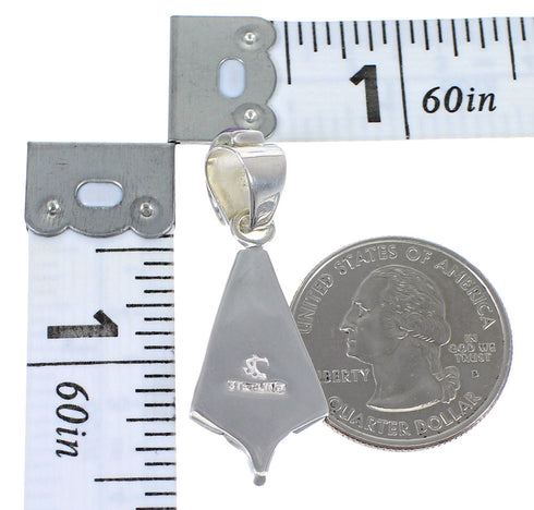 Water Wave Magenta Turquoise Opal And Genuine Sterling Silver Southwestern Pendant YX67656