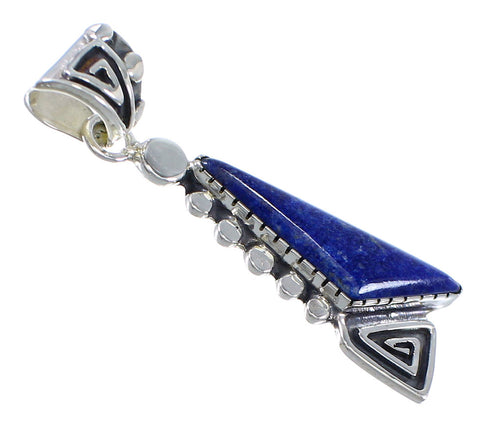 Southwest Lapis And Genuine Sterling Silver Water Wave Pendant YX67251