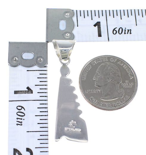 Southwest Lapis And Genuine Sterling Silver Water Wave Pendant YX67251