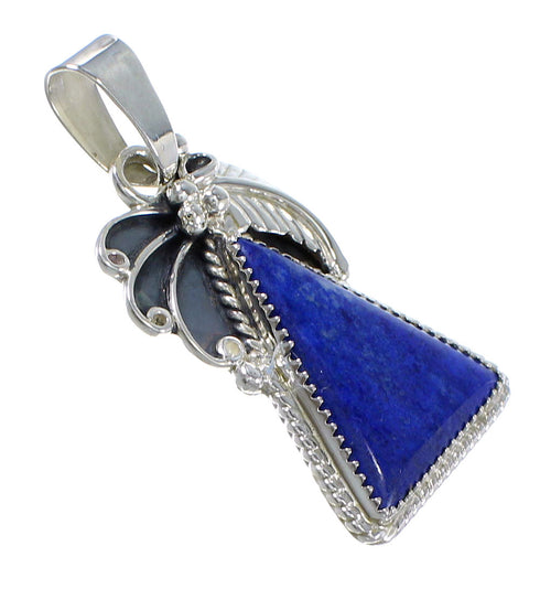Lapis And Genuine Sterling Silver Southwestern Pendant YX67258