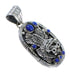 Lapis And Genuine Sterling Silver Southwestern Eagle Pendant YX67263