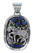 Lapis And Genuine Sterling Silver Southwest Horse Pendant YX67266