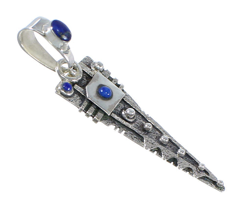 Sterling Silver And Lapis Southwestern Pendant YX67270