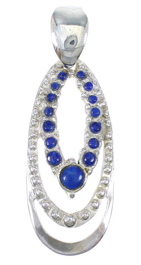 Sterling Silver And Lapis Southwestern Slide Pendant YX67283