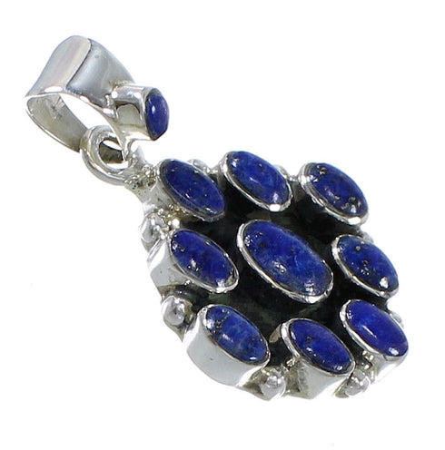 Sterling Silver And Lapis Southwest Slide Pendant YX67285