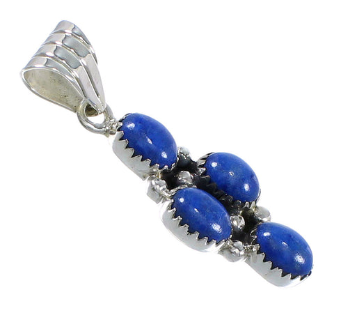 Genuine Sterling Silver And Lapis Southwest Slide Pendant YX67286