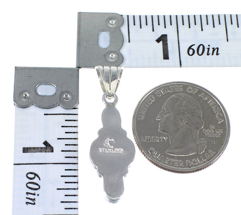 Genuine Sterling Silver And Lapis Southwest Slide Pendant YX67286