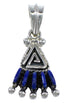 Sterling Silver And Lapis Needlepoint Water Wave Southwest Pendant YX67290