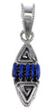 Sterling Silver And Lapis Needlepoint Water Wave Southwestern Pendant YX67291