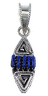 Sterling Silver And Lapis Needlepoint Water Wave Southwestern Pendant YX67291