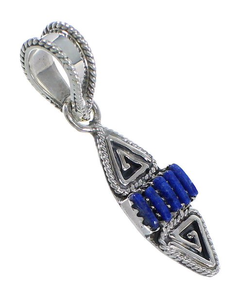 Sterling Silver And Lapis Needlepoint Water Wave Southwestern Pendant YX67291