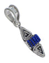 Sterling Silver And Lapis Needlepoint Water Wave Southwestern Pendant YX67291