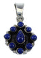 Genuine Sterling Silver And Lapis Southwestern Slide Pendant YX67292
