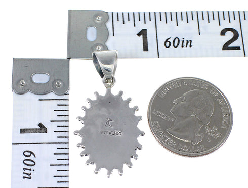 Genuine Sterling Silver And Lapis Needlepoint Water Wave Southwestern Pendant YX67293