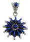 Genuine Sterling Silver And Lapis Needlepoint Southwestern Pendant YX67294