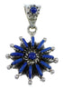 Genuine Sterling Silver And Lapis Needlepoint Southwestern Pendant YX67294