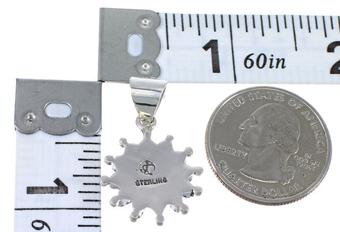 Genuine Sterling Silver And Lapis Needlepoint Southwestern Pendant YX67294