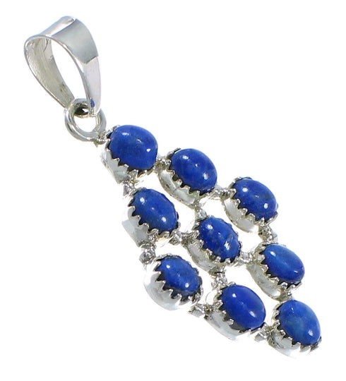 Authentic Sterling Silver And Lapis Southwestern Slide Pendant YX67296