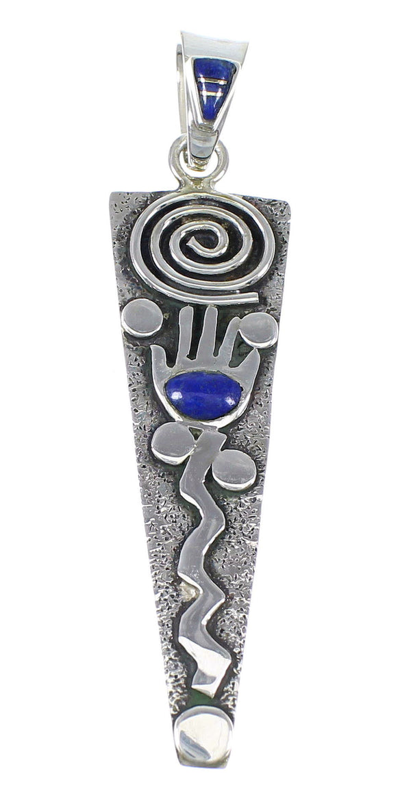 Authentic Sterling Silver And Lapis Southwest Hand Pendant YX67298