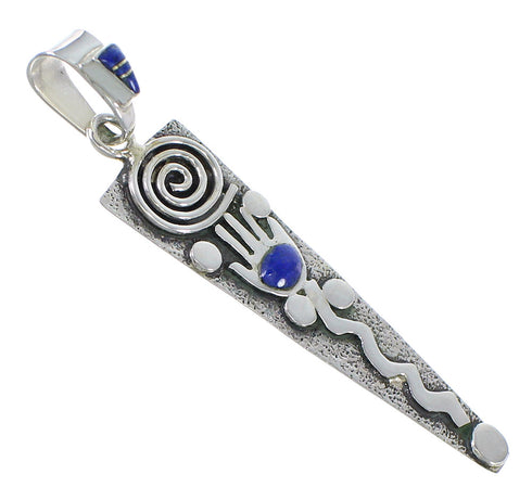 Authentic Sterling Silver And Lapis Southwest Hand Pendant YX67298