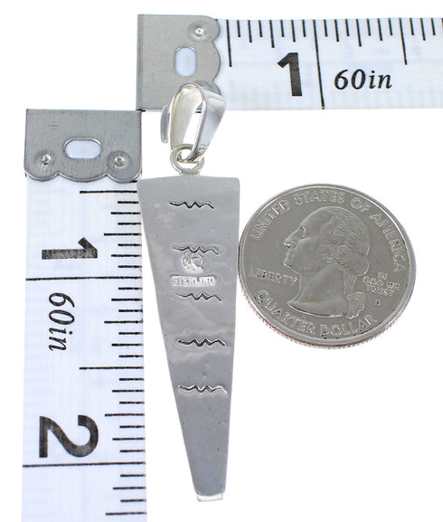 Authentic Sterling Silver And Lapis Southwest Hand Pendant YX67298