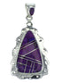Southwest Genuine Sterling Silver Magenta Turquoise Pendant YX67002